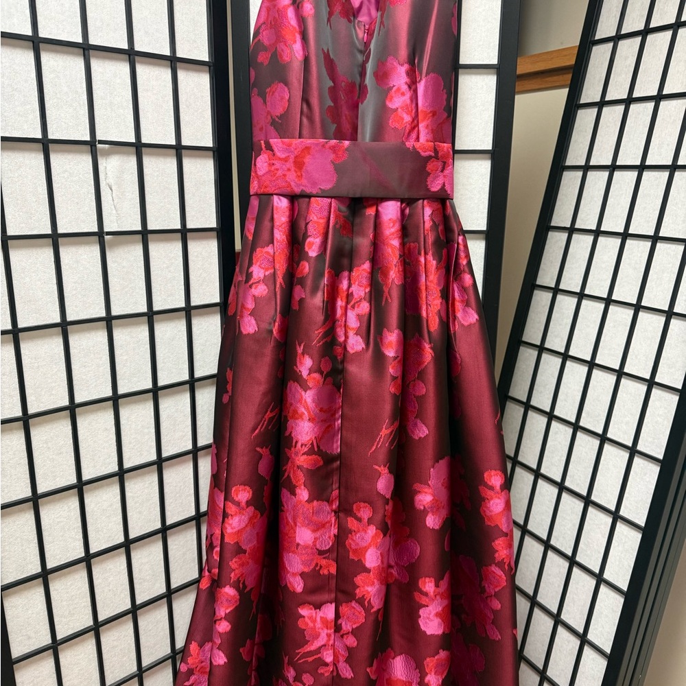 Tahari Pink and Red Satin Dress - Picture 2 of 3